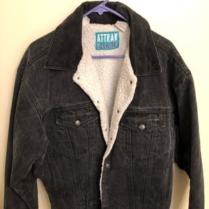 Denim Jack Sherpa Lining Faux Fur Jean Jacket